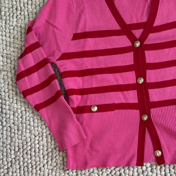 Rachel Zoe Vibrant Pink and Red Cardigan - Picture 3 of 6